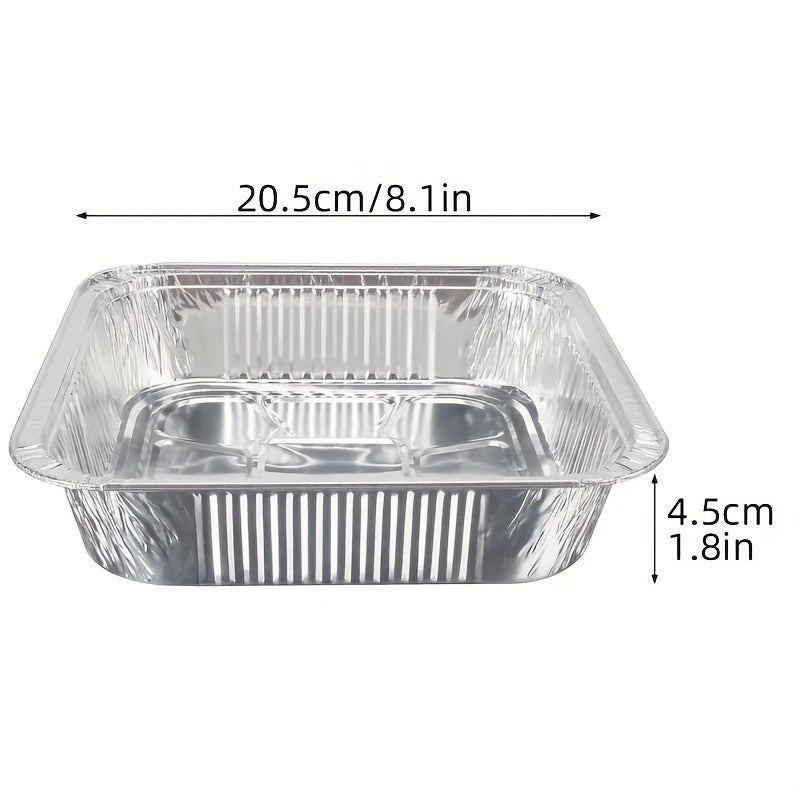 50-упаковка алюминиевых форм для выпечки, 20,57x20,57 см квадратные одноразовые тяжелые противни для выпечки тортов и хлеба, без химикатов, идеальная посуда для сервировки на Рождество, Хэллоуин, Пасху, Хануку и День Благодарения