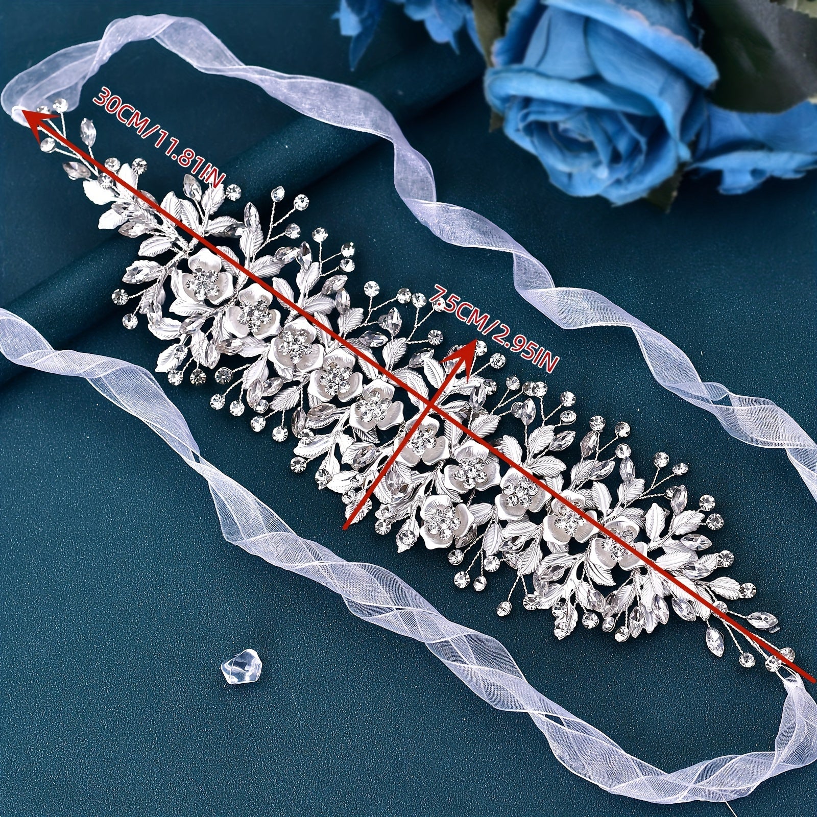 Vintage Bridal Sash with Floral Baroque Waist Belt for Wedding Dresses