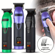 Electric Hair Trimmer with LED Display Rechargeable Lithium Battery T-Shaped Blade for Barbers and Salons