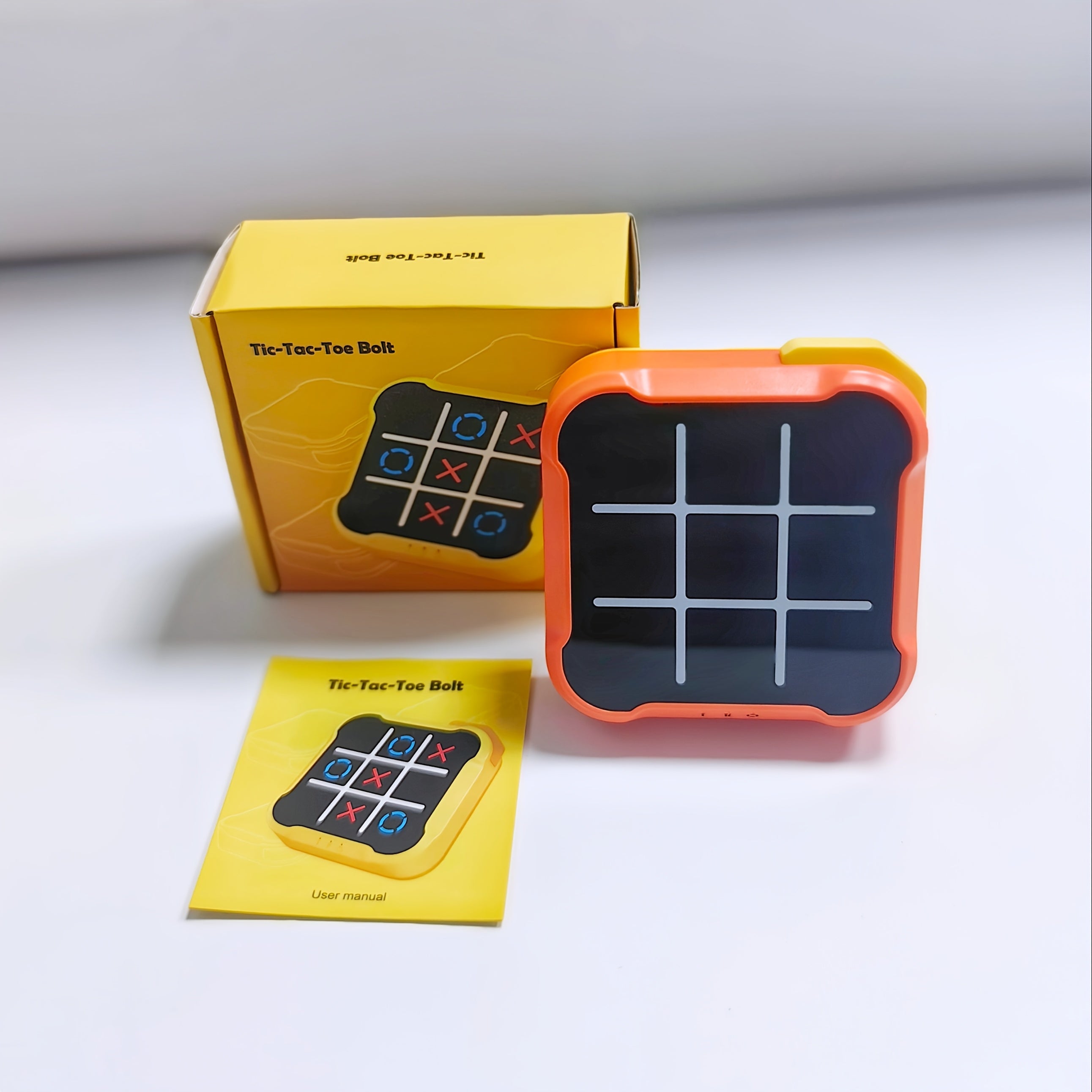 Yellow Portable Tic-Tac-Toe Game for Kids Ages 6+ Travel Family Gatherings