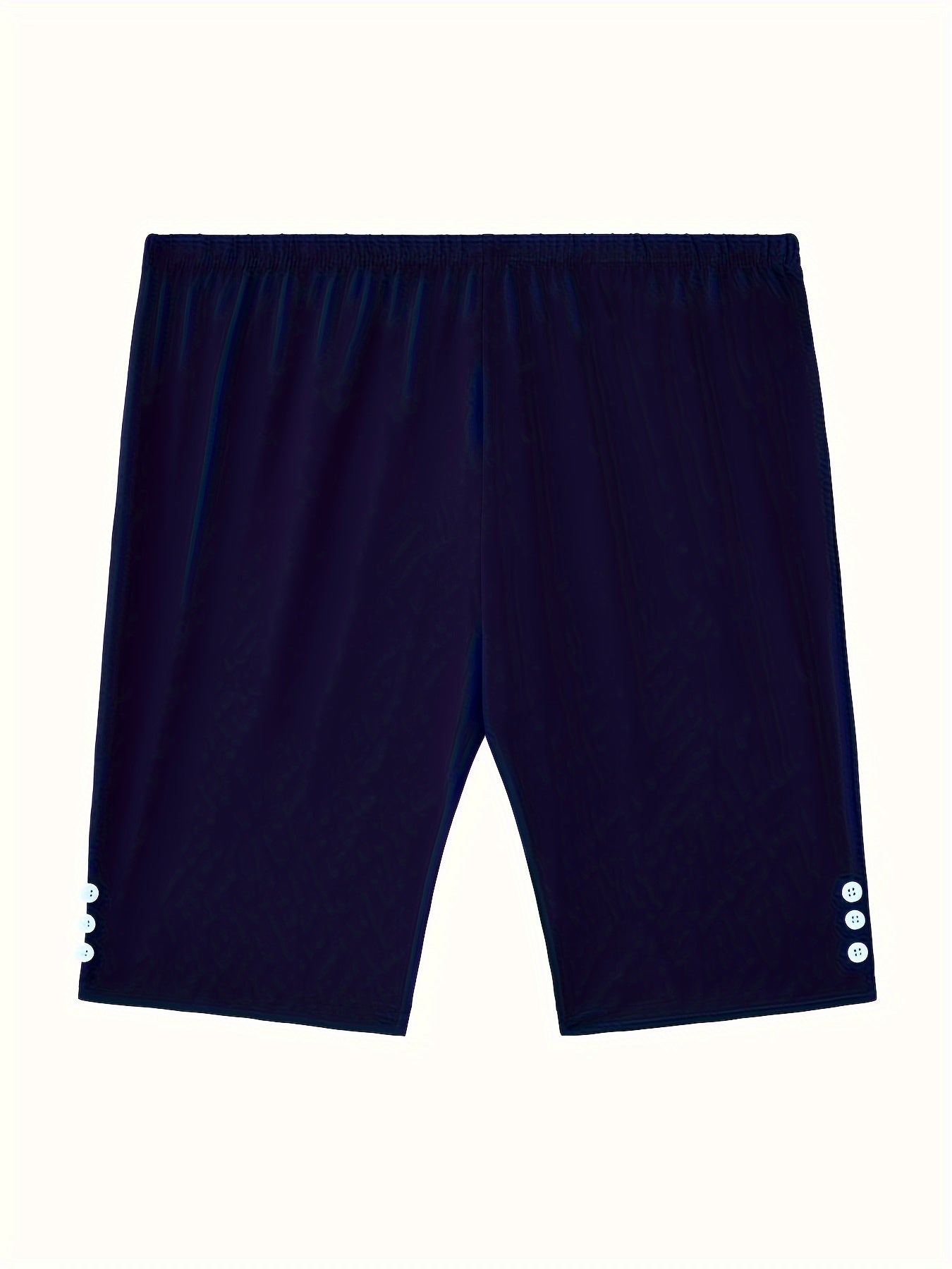 Women's Plus Size Mid-Thigh Capri Workout Shorts Set with Polka Dots