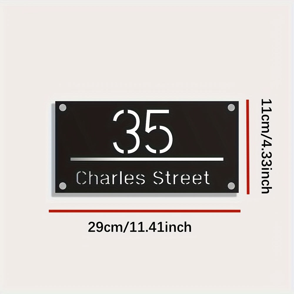 Laser-Cut Acrylic House Number Sign Matte Gray Silver Mirror Finish for Exterior