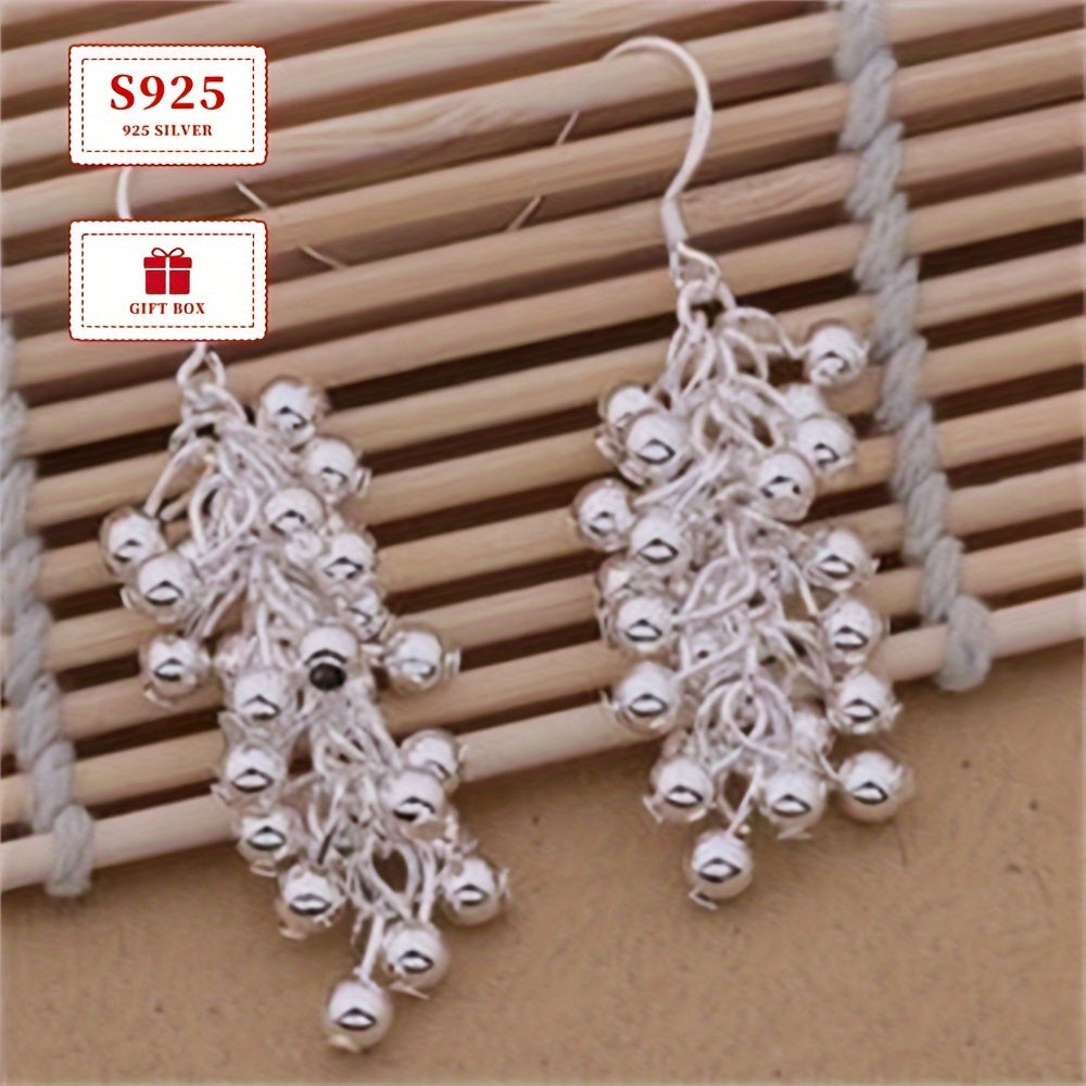 Chic Bohemian 925 Sterling Silver Uzum Guruhli Quloklar - Har kuni yoki Maxsus Tadbirlar uchun Mos - 2 ta to'plam, 4.6g yengil, Bohemian va Nafis Dizaynni o'z ichiga oladi