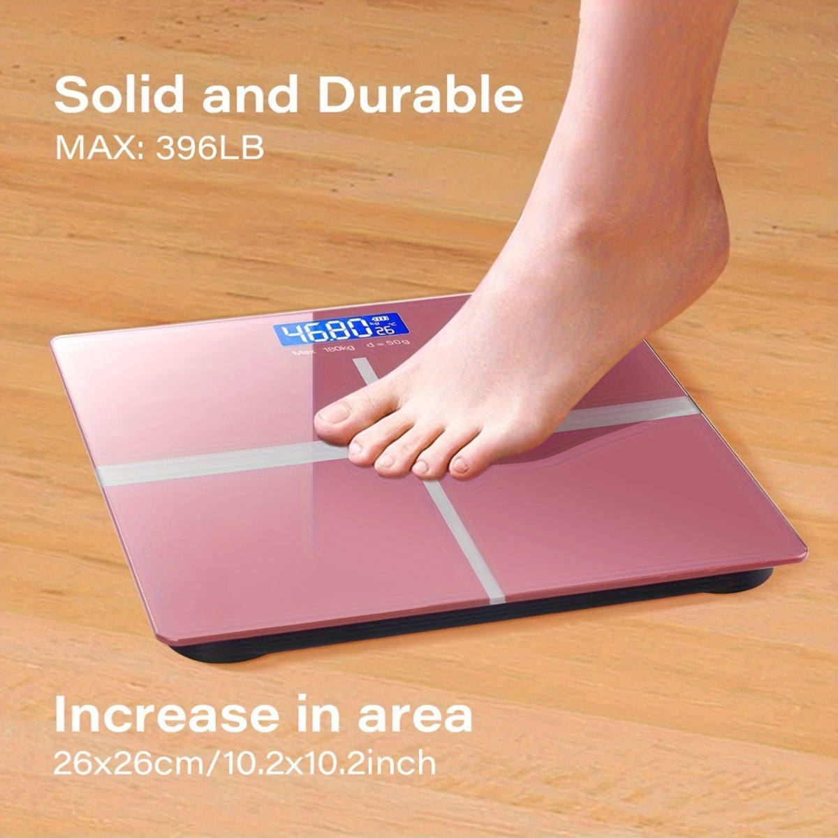 HOTU 1 dona kengaytirilgan raqamli vazn o‘lchagich, orqa yoritilgan LCD displey bilan, 176.9 KG gacha sig‘imi, aniq va xavfsiz, raqamli o‘lchagich.