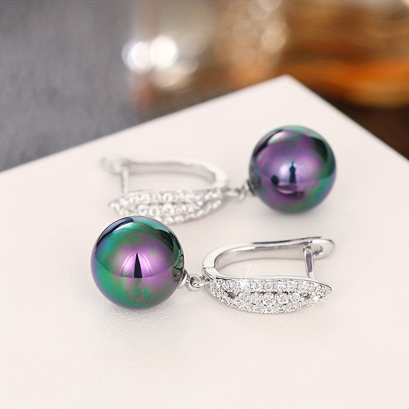 Pearl Earrings with Micro-Paved Zirconia for Weddings and Parties