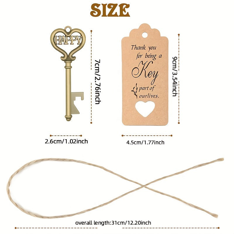 Key-Shaped Metal Bottle Opener for Kitchen, Party, Gift, and Holiday Use