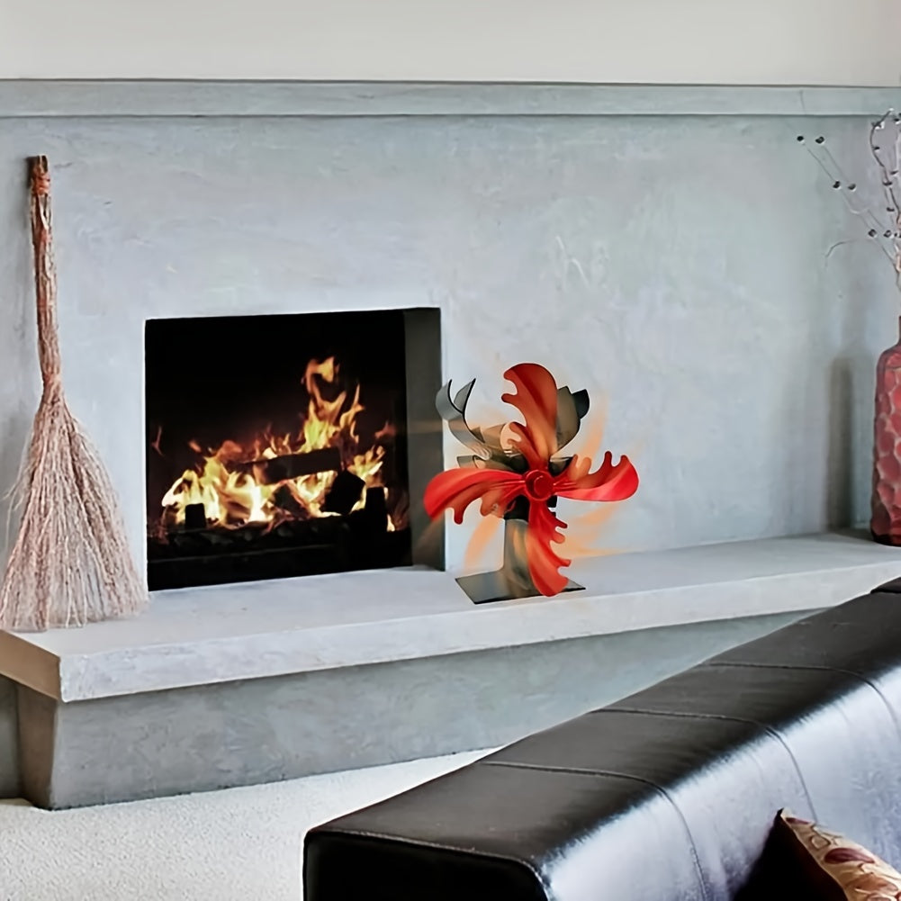 Christmas Reindeer Fireplace Fan Portable Mini Heater for Winter Home Use