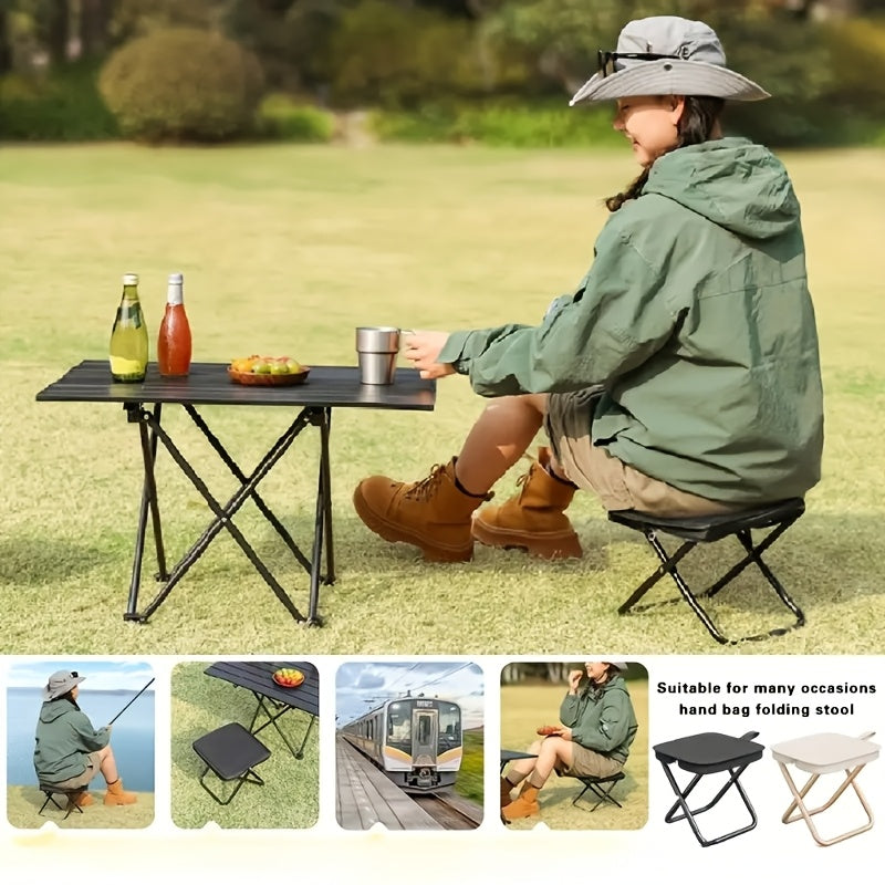 Teen Portable Folding Chair with Iron Alloy Frame for Outdoor Activities and Carry Bag