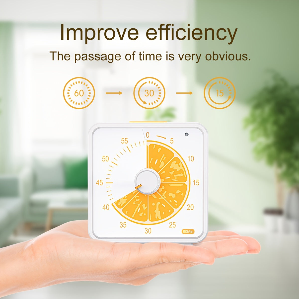 Bolalar uchun 60 daqiqalik vizual taymer, meva naqshli, sukut rejimida, sinf, ofis, oshxona