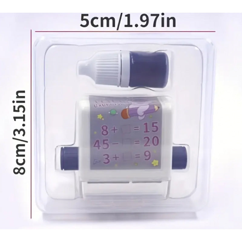 Elementary School Math Rolling Stamp Set for Addition and Subtraction Practice Plastic Educational Toy