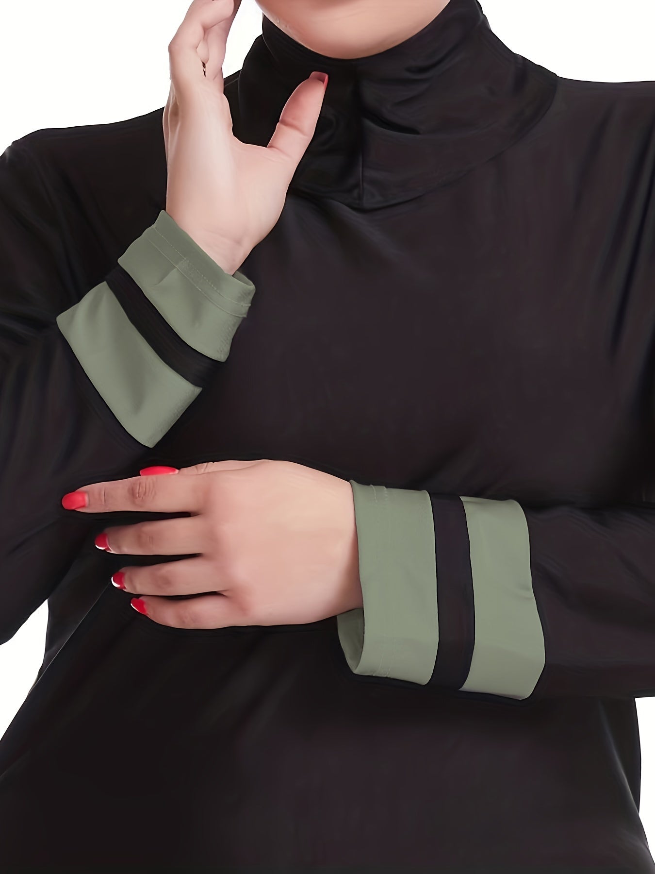 Скромный женский купальник с защитой от солнца, топ и штаны с длинным рукавом, полоски, полиэстер, эластан