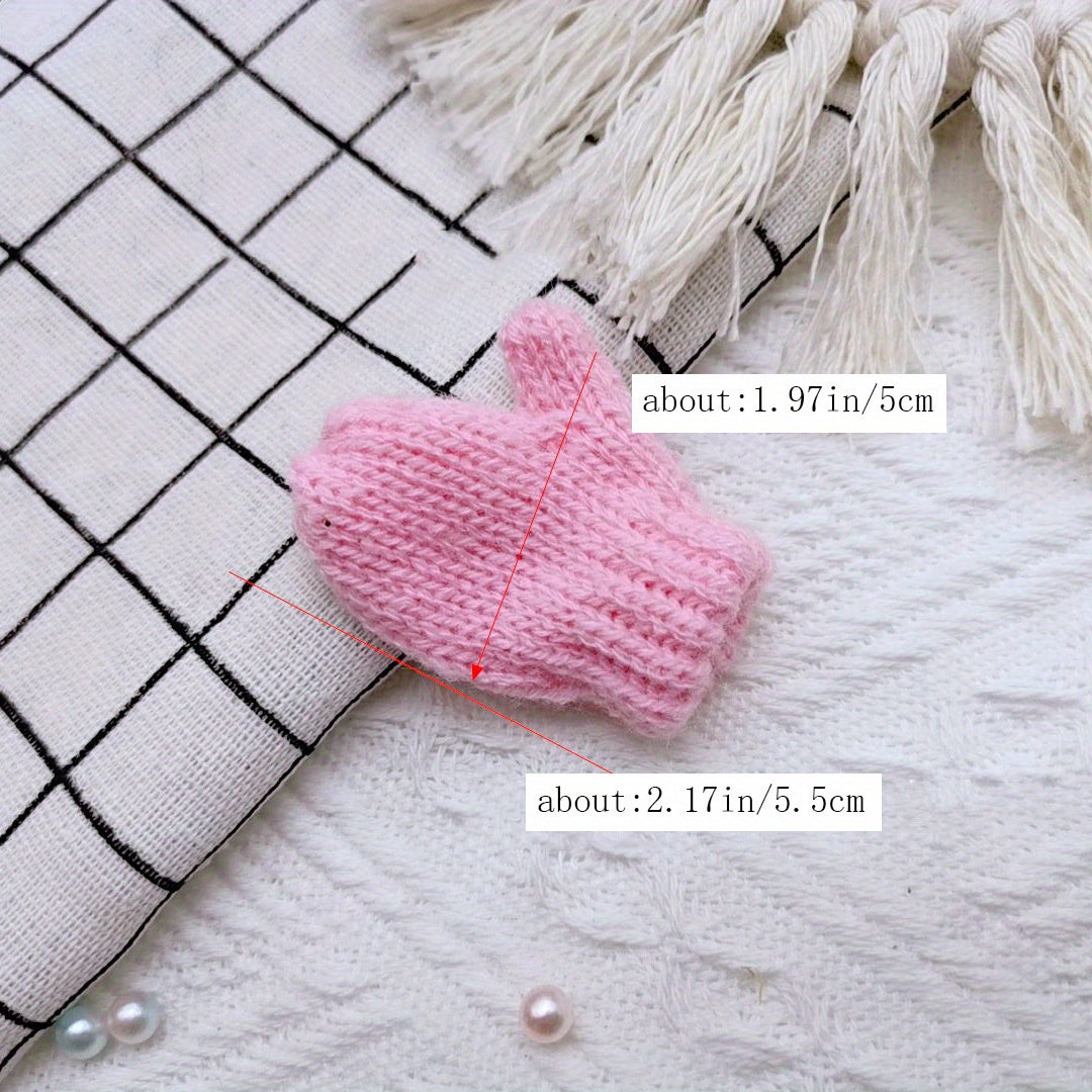 Guantes decorativos de Navidad en miniatura, adornos hechos a mano para el hogar y la oficina