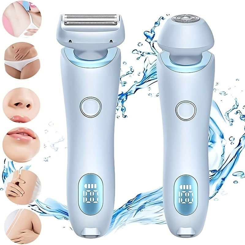 Electric shaver for women IPX7 portable bikini hair removal device for body parts sleek stainless steel blade