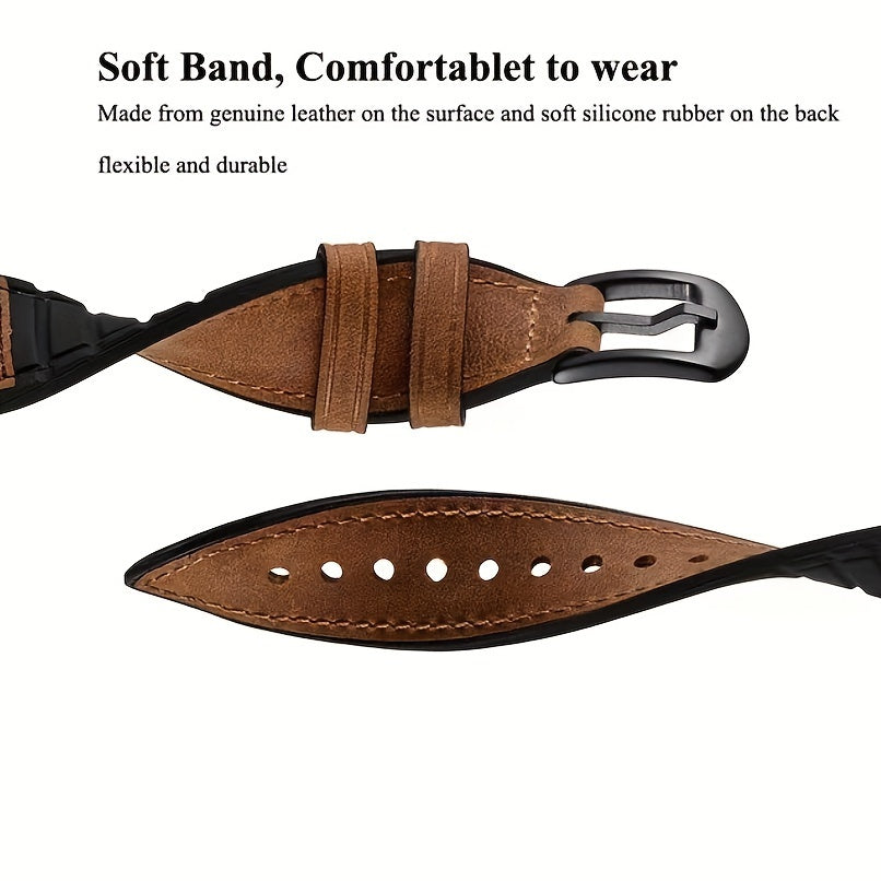 Faux Leather Watch Strap for iWatch Series 3 4 5 6 7 8 Ultra SE 38mm 40mm 41mm 42mm 44mm 45mm 49mm