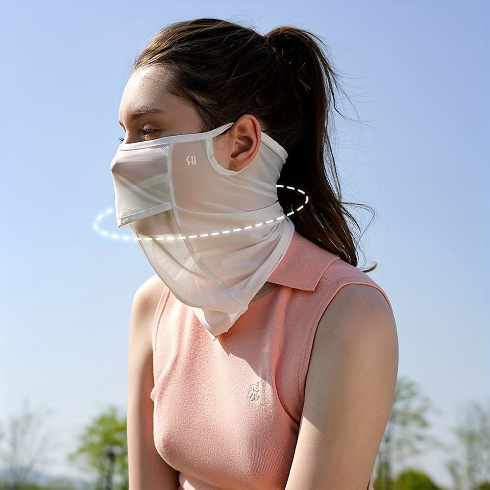 Breathable Ice Silk Face Mask UV Protection for Outdoor Sports Cycling Golf Women