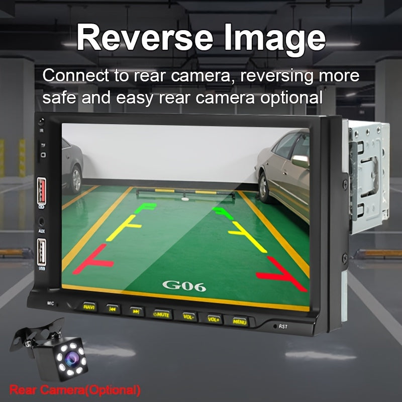 Receptor de audio para coche con pantalla táctil de 7 pulgadas, reproductor de DVD y entrada auxiliar USB