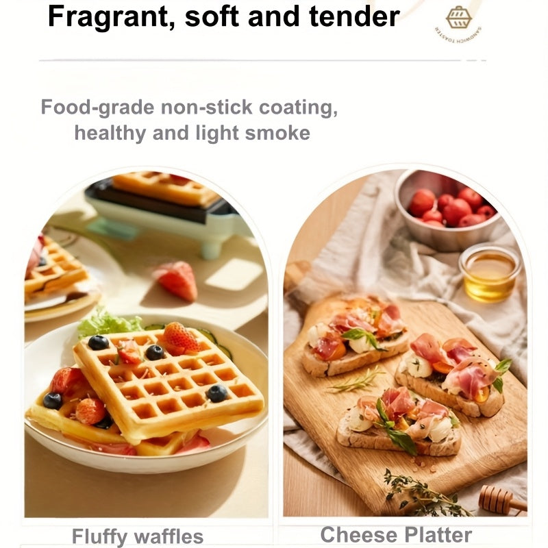 European 3-in-1 Sandwich Maker Non-Stick Grill with Quick Heat 1000W Portable