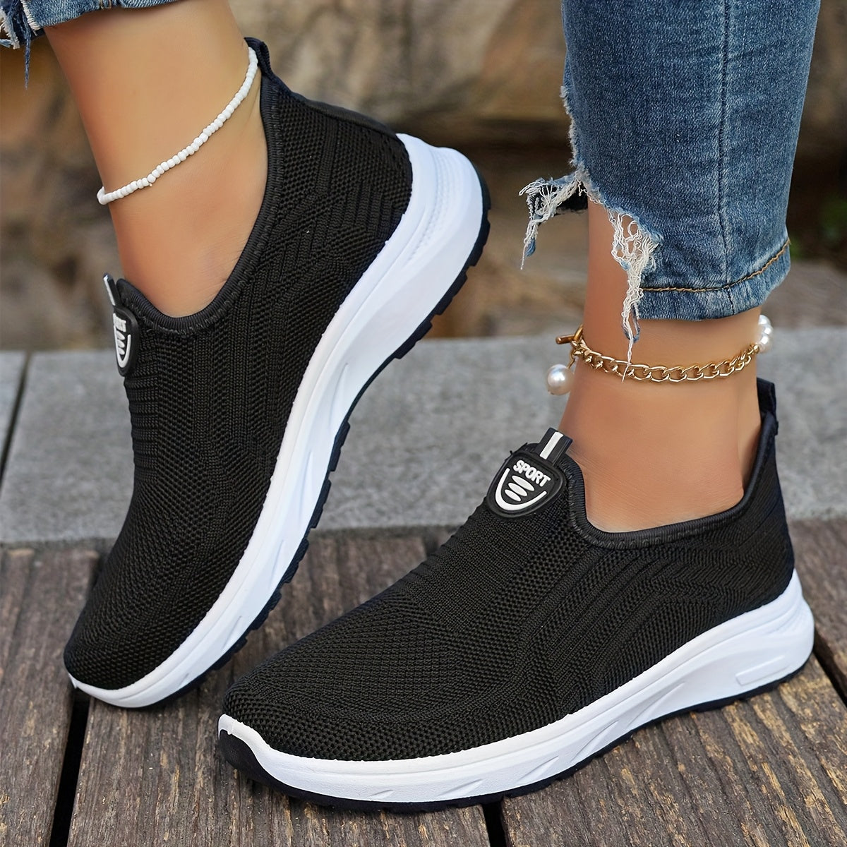 Women's Slip-On Sneakers Breathable Fabric Low-Top Casual Shoes Multiple Colors