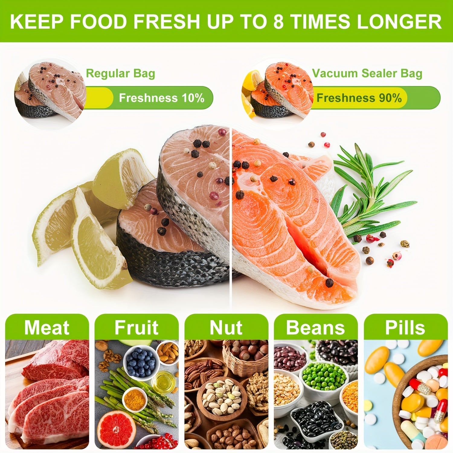 BPA-Free Vacuum Sealer Bags for Food Storage 3.93-15.74 Inches Pack of 100