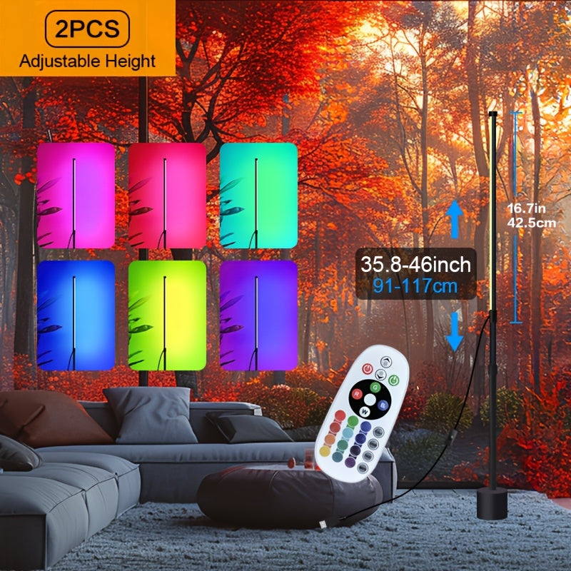 Adjustable Nordic Style LED Corner Floor Lamp with USB Power Black for Living Room Bedroom Gaming Room