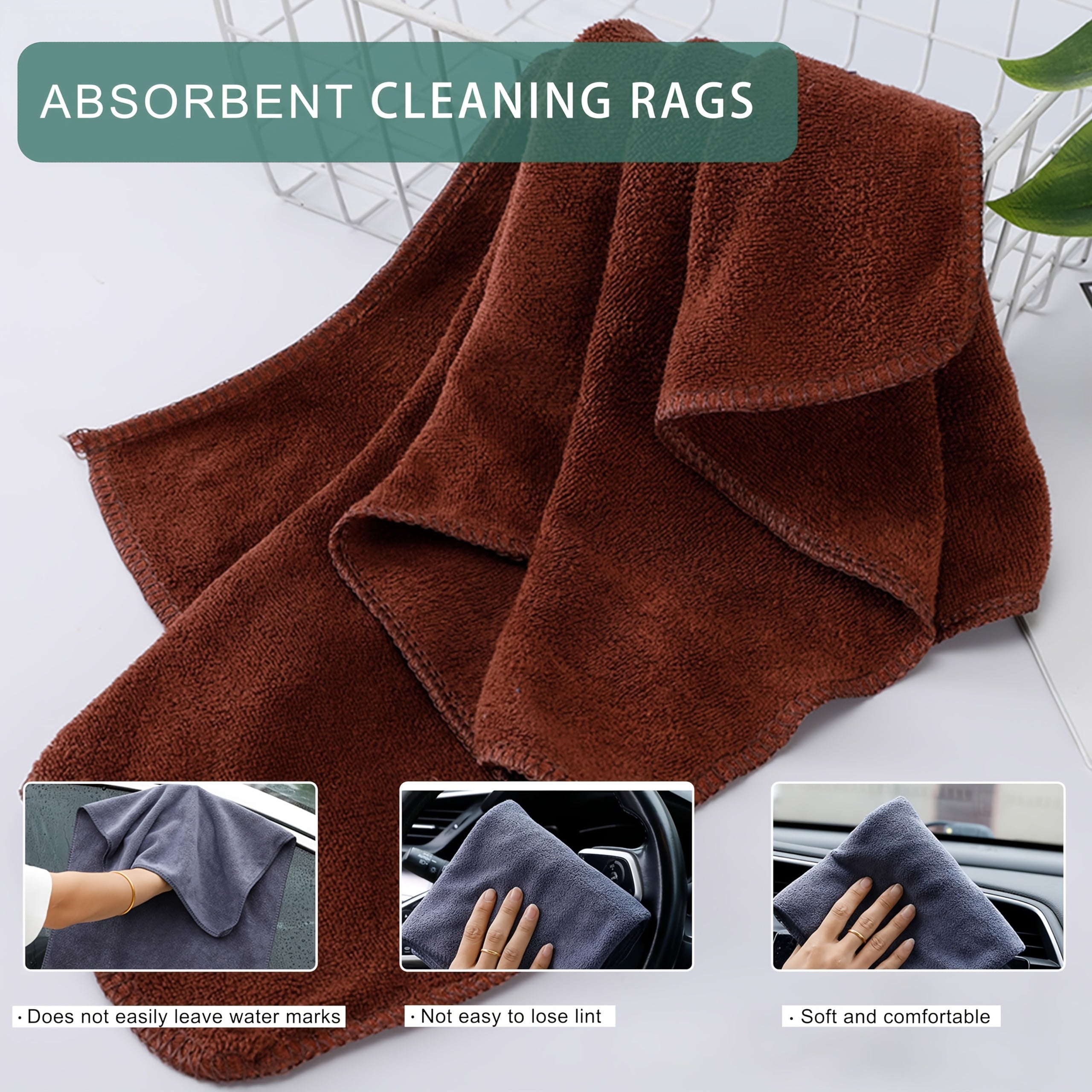 Microfiber Cleaning Cloth Thick Absorbent Multi-Purpose for Car and Home Use