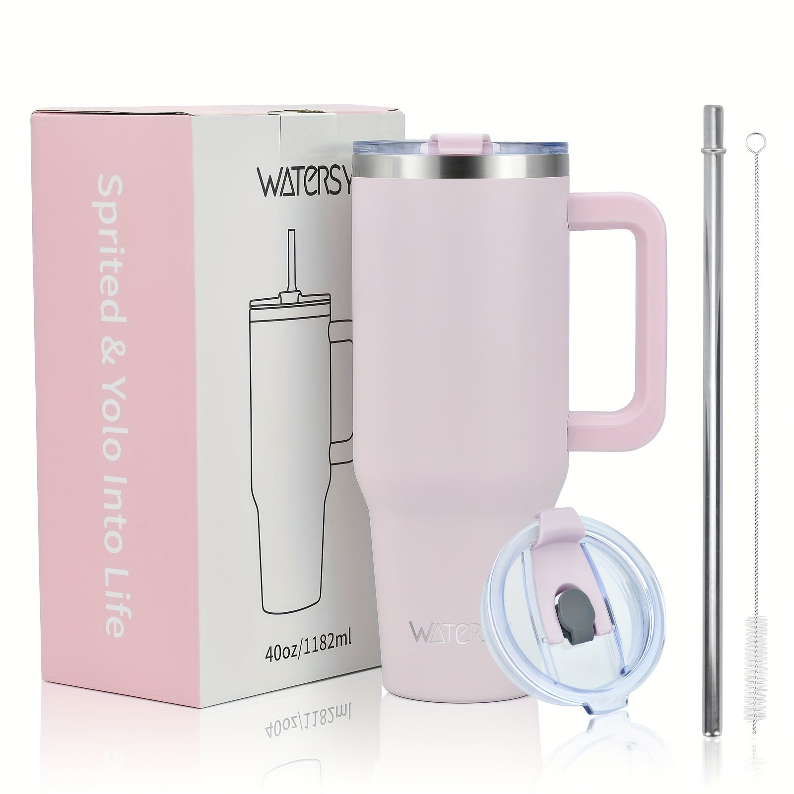 Taza de viaje aislada de acero inoxidable de 30oz y 40oz, para café caliente y frío, con tapa de pajilla