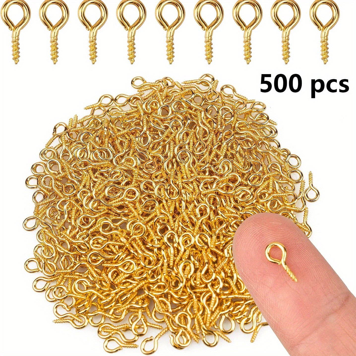 Set of 500 Small Metal Eye Pins 4x8mm Jewelry Findings for DIY Crafts