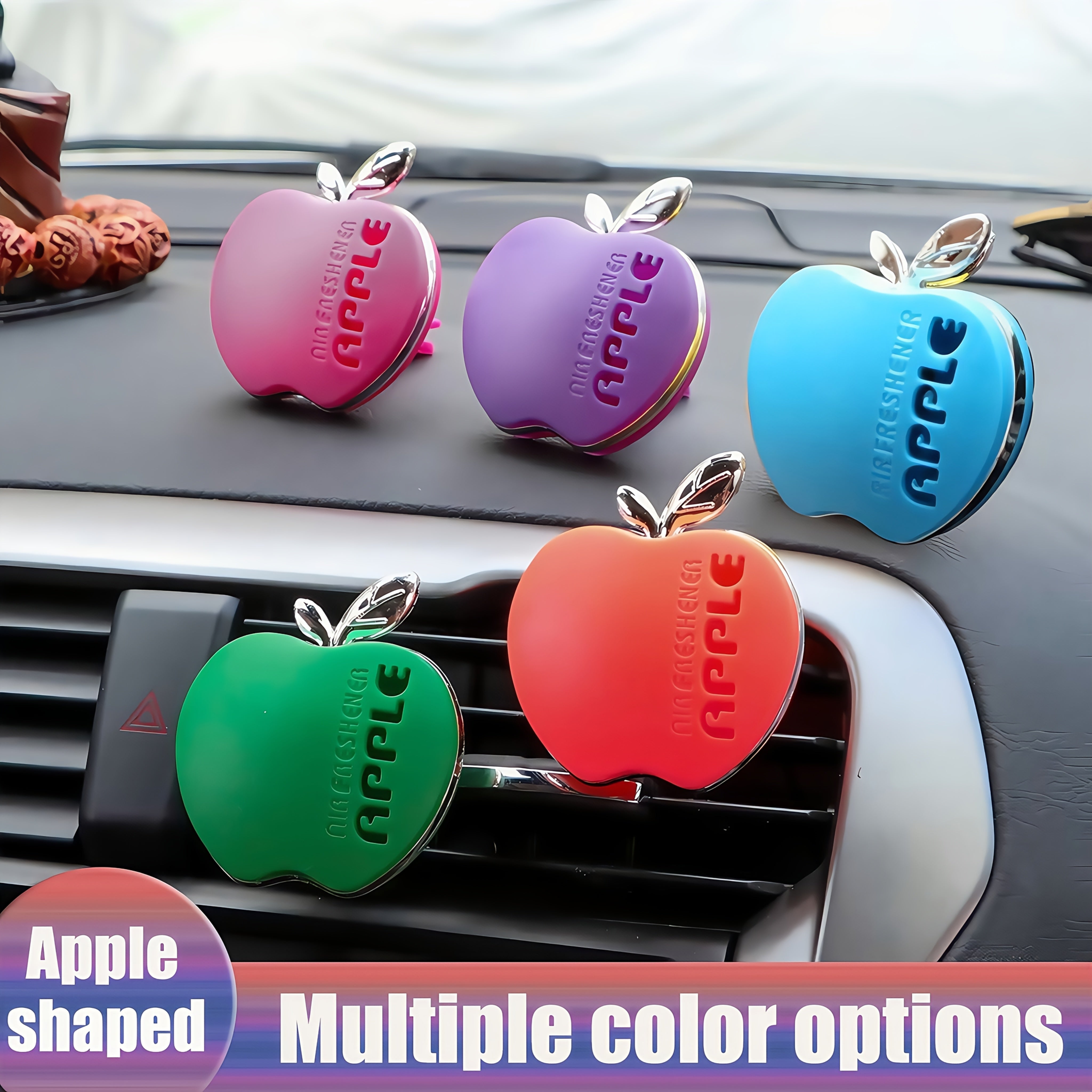 Освежитель воздуха для автомобиля в виде яблока, вращающийся зажим для вентиляции, интерьерный декор