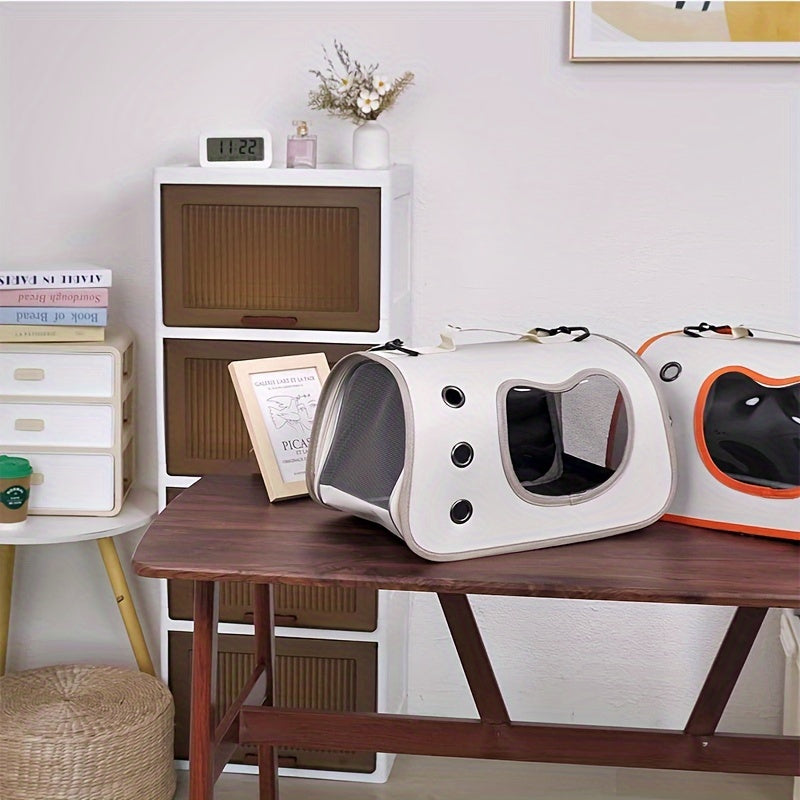 Pet Backpack for Cats and Puppies Soft Breathable Polyester Ventilated Zipper Handle