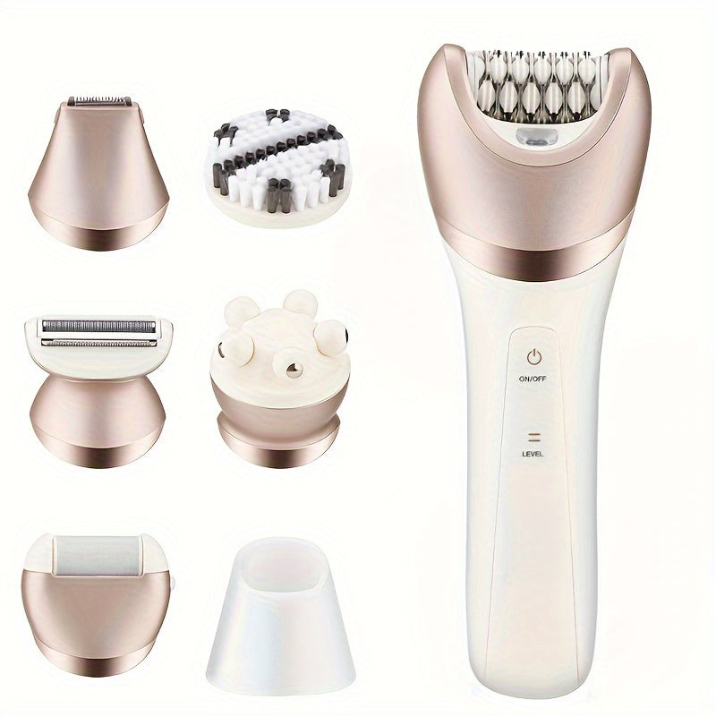 Kit de cuidado femenino 6 en 1 con epilador, recortadora, grinder para pies, cepillo facial
