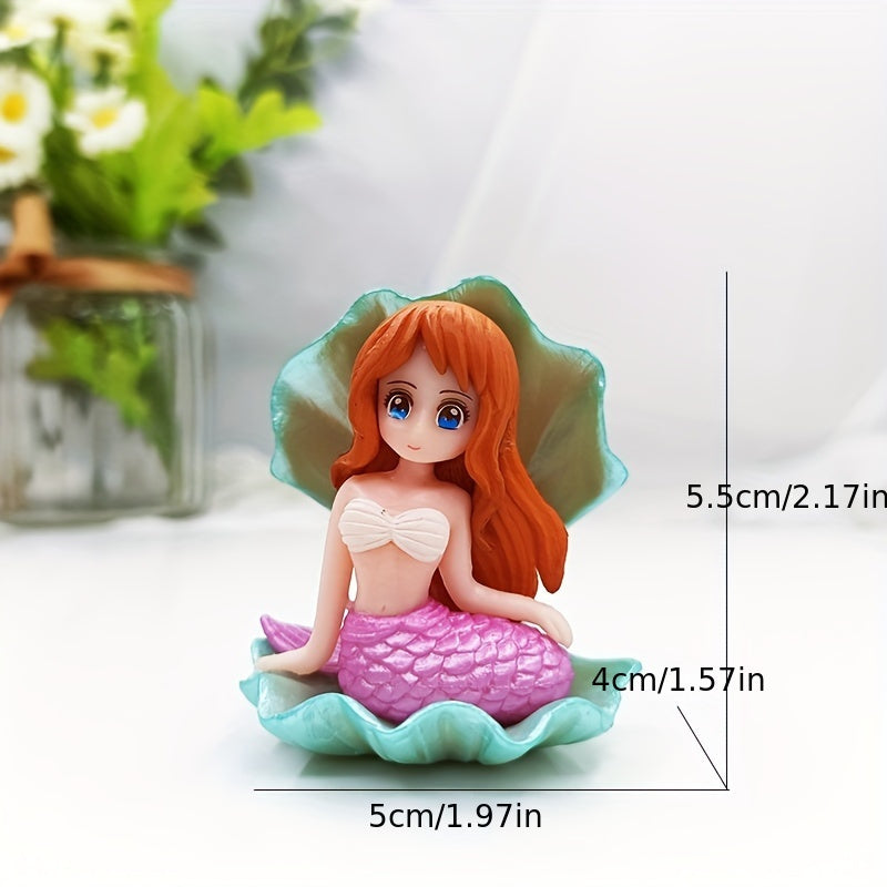 Miniature Mermaid Statues for Aquarium Decoration Moss Landscape Handicraft Ornaments Set of 2 or 4