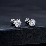 Sterling Silver Moissanite Stud Earrings Hypoallergenic Wedding Valentine Gift
