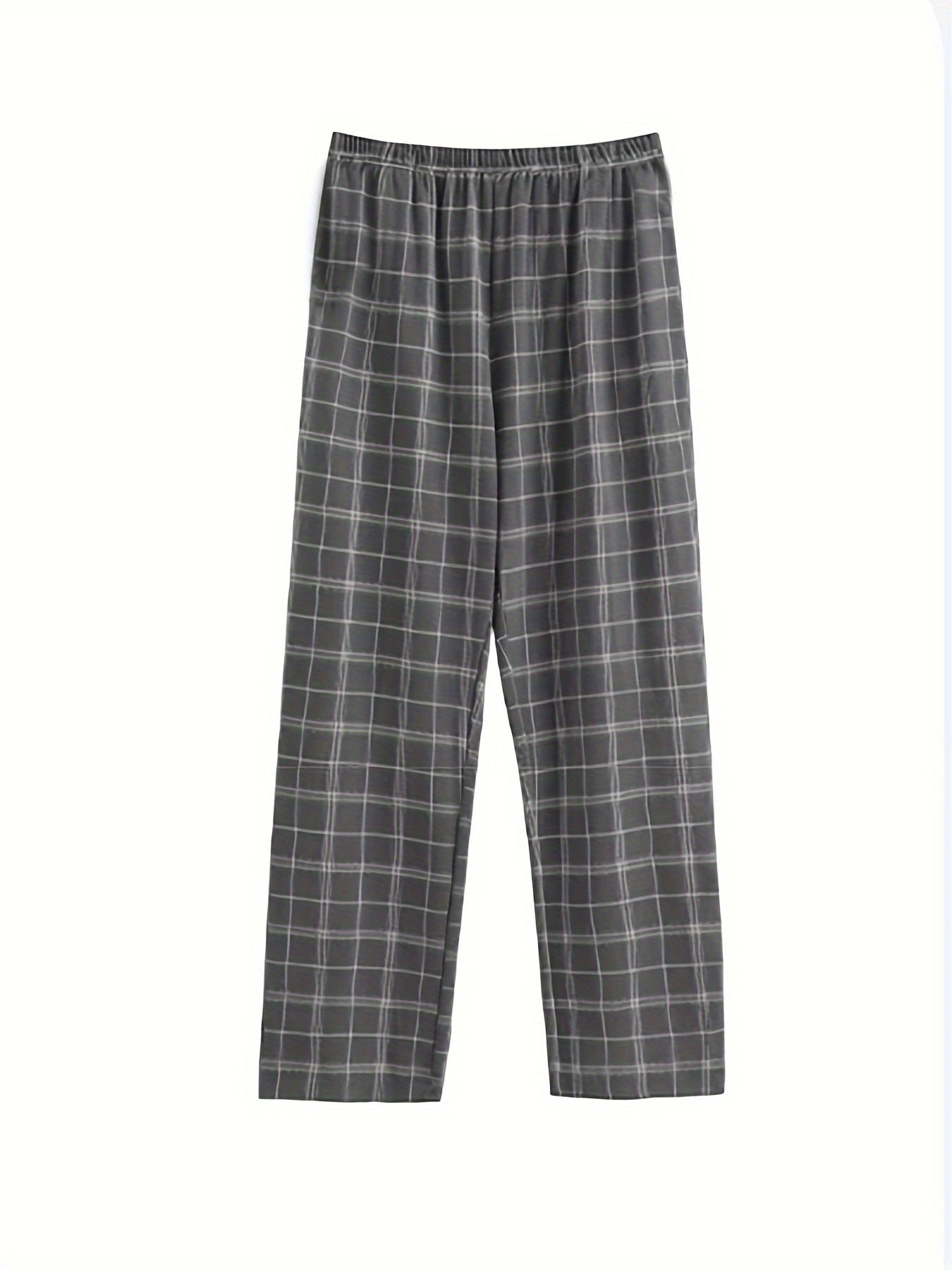 Men's Plaid Lounge Pants Ultra-Soft Stretchy Waist Relaxed Fit Casual Sleepwear