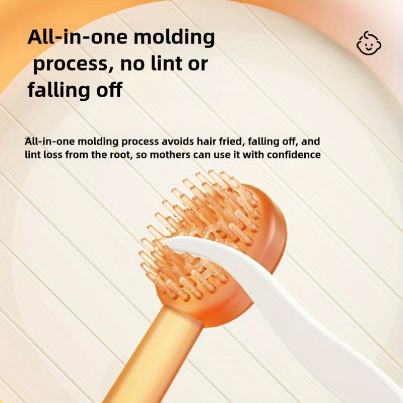 Baby Oral Care Set 3-Piece Silicone Toothbrush Collection for Infants and Toddlers Soft Deciduous Tongue U-Shaped Bear Design