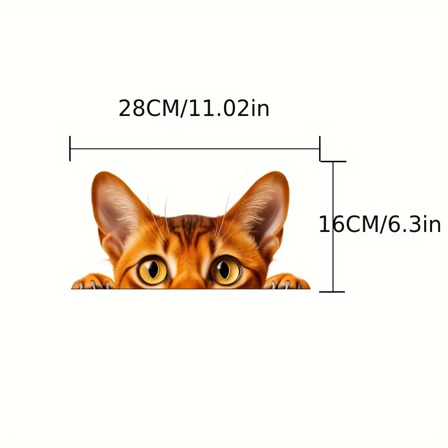 Cute Peeking Cat Window Sticker Removable Decor for Car, Door, Home