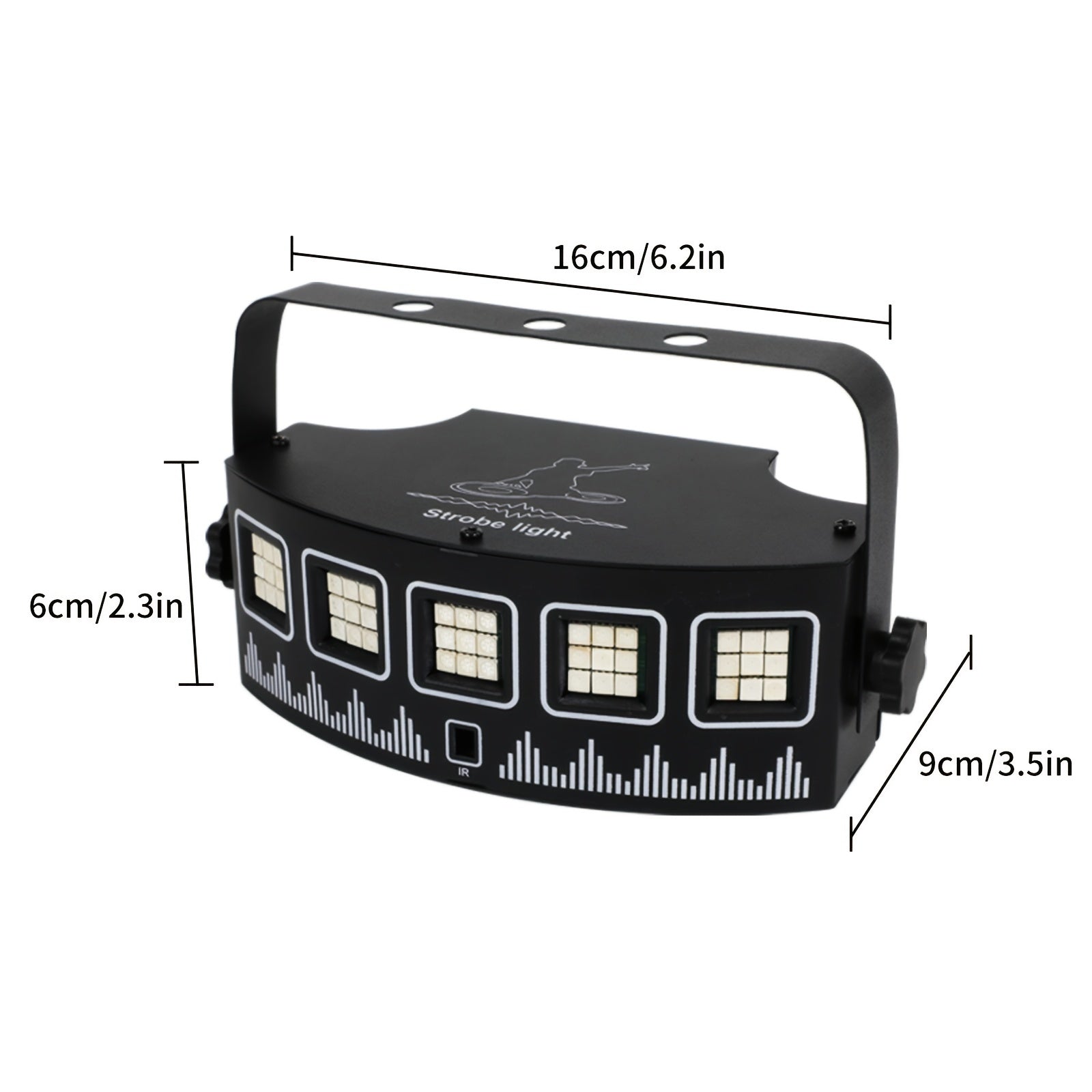 LED Stage Lighting Kit USB-Powered Black Metal with Remote Sound-Activated Strobe Rotating Lights for KTV Bars and Decoration