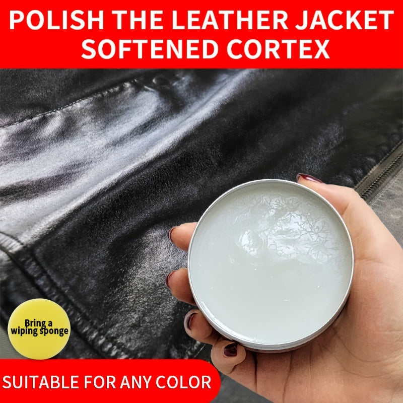 Leather Care Cream Set with Sponge and Nourishing Oil for Jackets Shoes