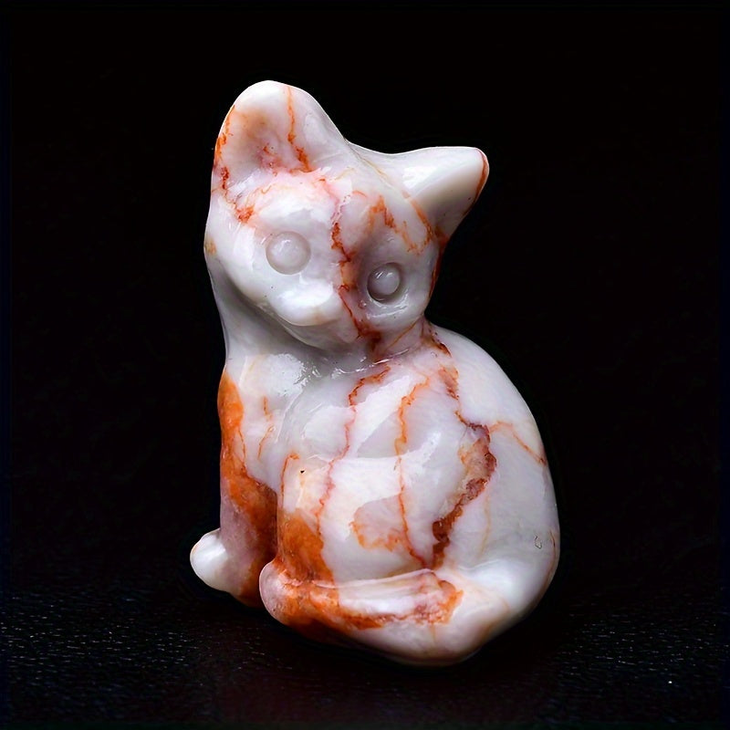 Фигурка кошки из натурального кристалла для карманов и комнат, подарок