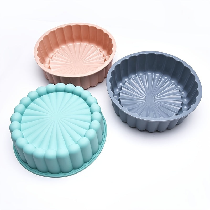 Silicone Cake Pan 7.68x2.4 Inches for Cheesecake Brownie Tart Pie Reusable