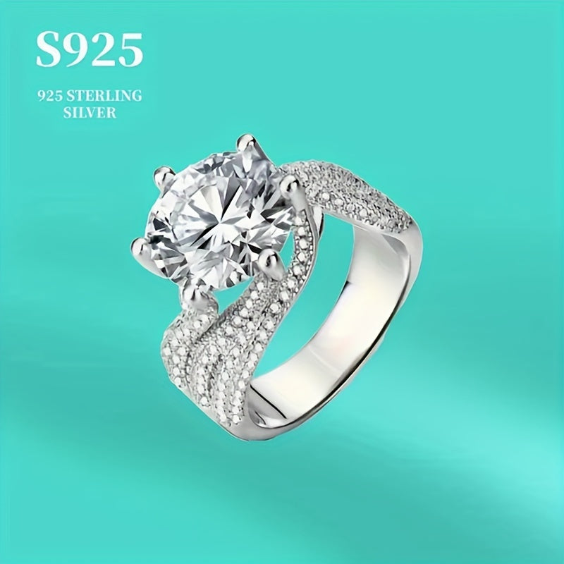 Silvery Ring with Mozambique Stone Engagement Wedding Jewelry