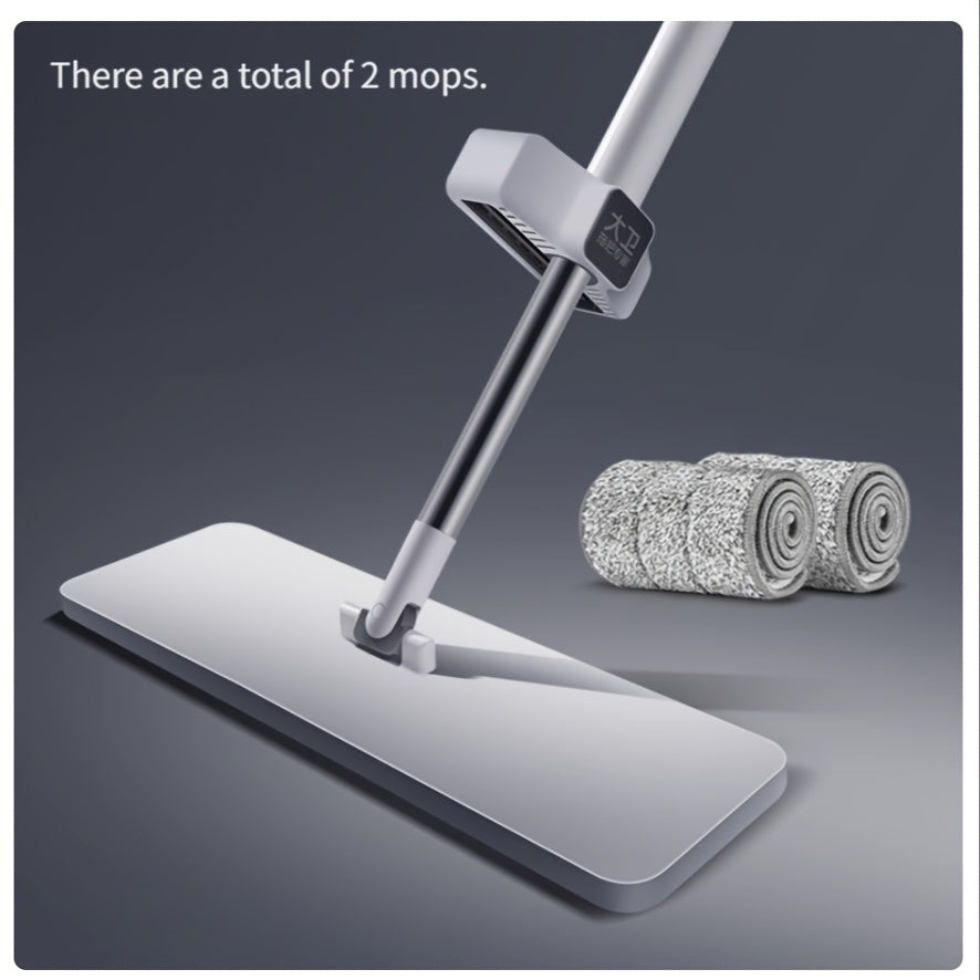 Flat Mop with Super Absorbent Sponge, Hand-Free Washing, Quiet Mopping for Home