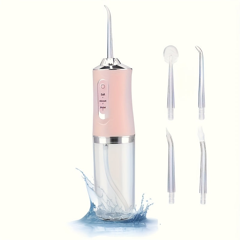 Electric Water Flosser for Teeth and Gums, USB Rechargeable with 4 Nozzles