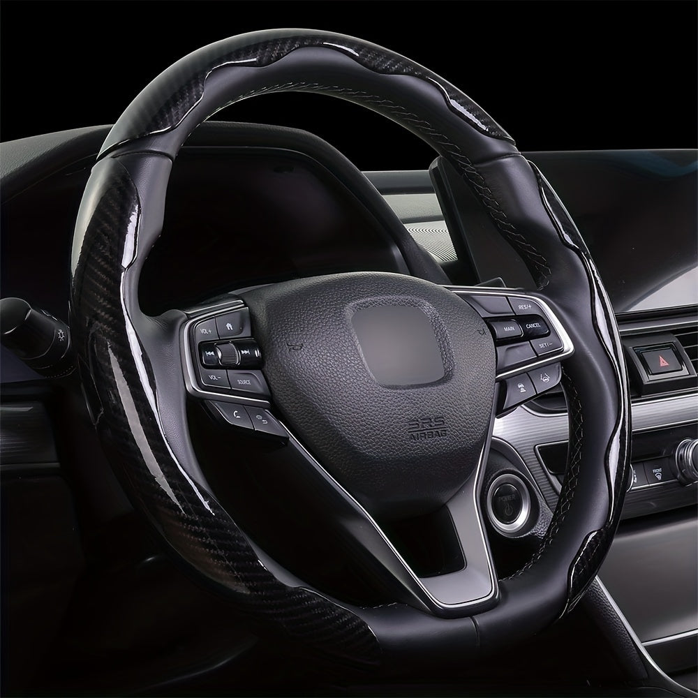 3 dona Avtomobil uchun Anti-Skid Karbon To'qima Usulidagi Boshqaruv Rulasi Qoplamalari Universal Moslik