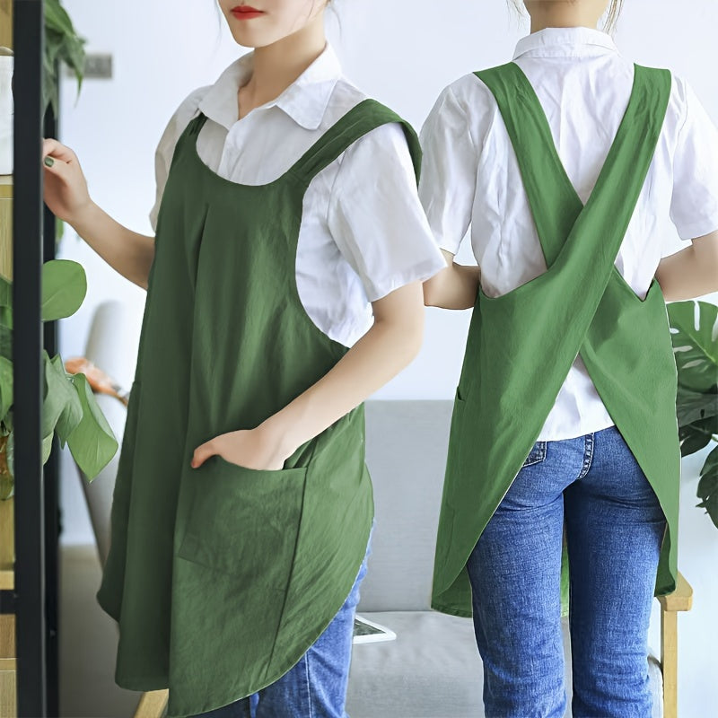 Linen Apron for Restaurants and Kitchens, Durable Cooking and Serving Apron