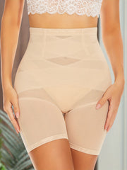 Women's High Waist Shaping Shorts Tummy Control Butt Lifting Mesh Contrast