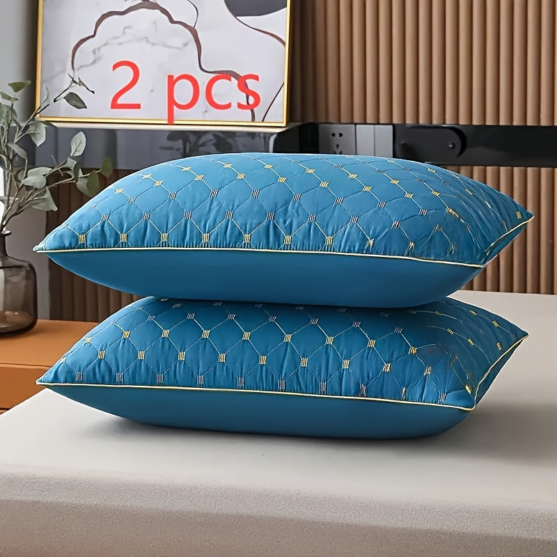 White 3D Pillow Cores with High Neck Support Set 48x76 cm Polyester Geometric Pattern