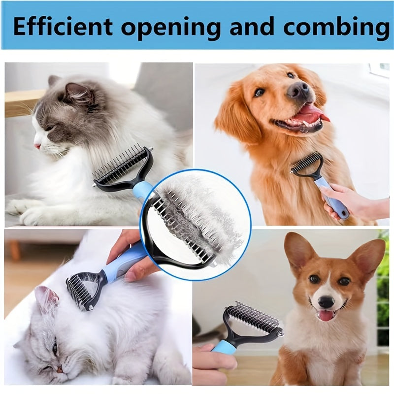 Double Sided Pet Fur Knot Cutter for Dog and Cat Grooming Shedding