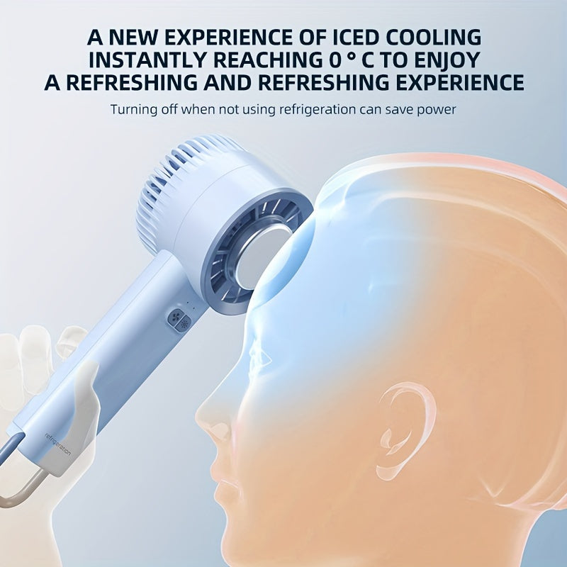 Portable Handheld Fan with USB Rechargeable Wearable Design for Indoor Outdoor Use