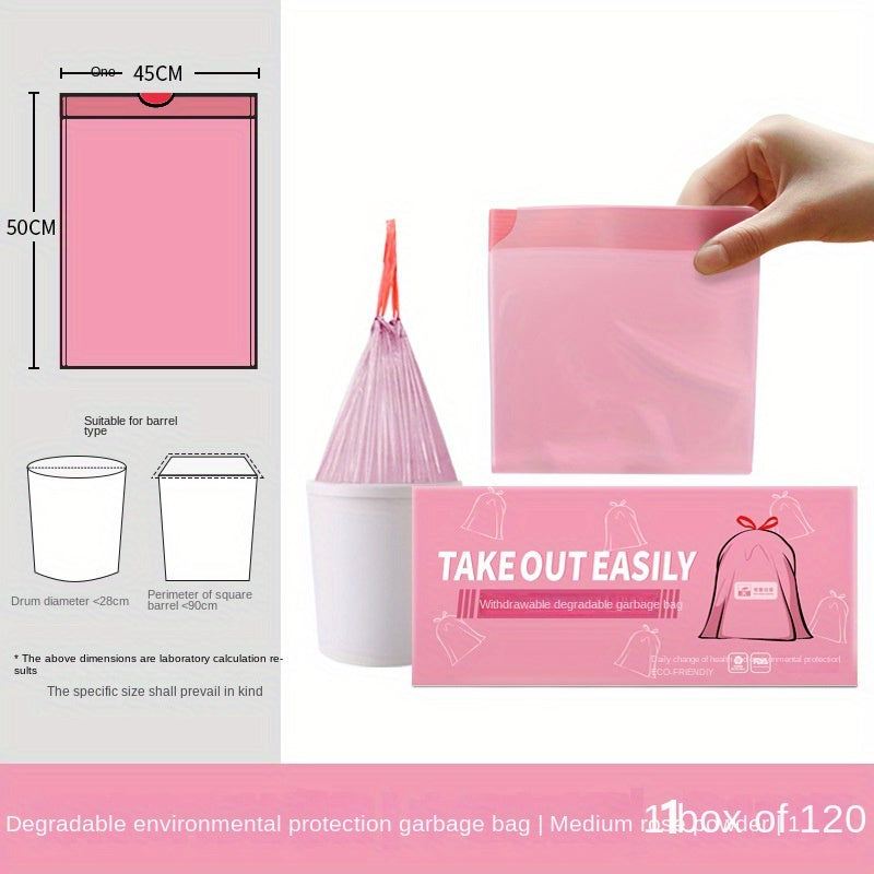 Multipack Tear-Free Drawstring Trash Bags Black Degradable Kitchen Bathroom Bedroom