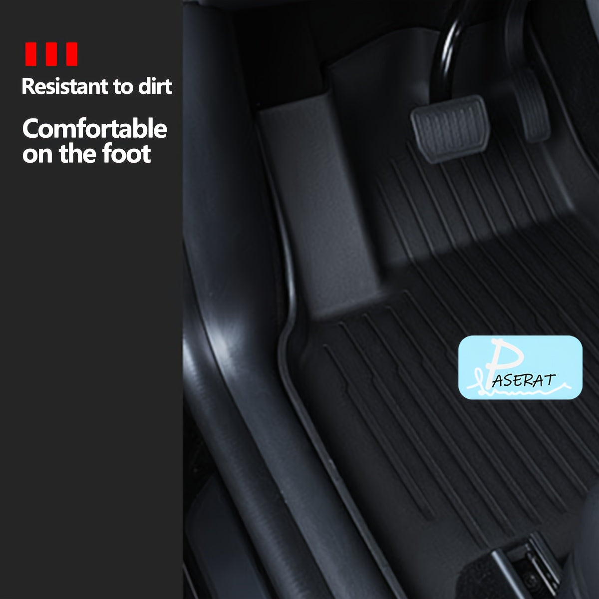 Non-Slip PU Leather Floor Mats for Tesla Model 3 and Y, Easy Clean, Stylish